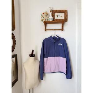The North Face purple fleece quarter zip pullover -  teen large - 12
